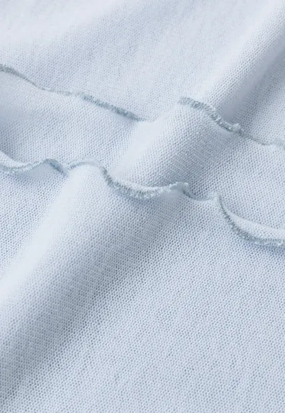 Scalloped Hem Long Sleeve Knit Top