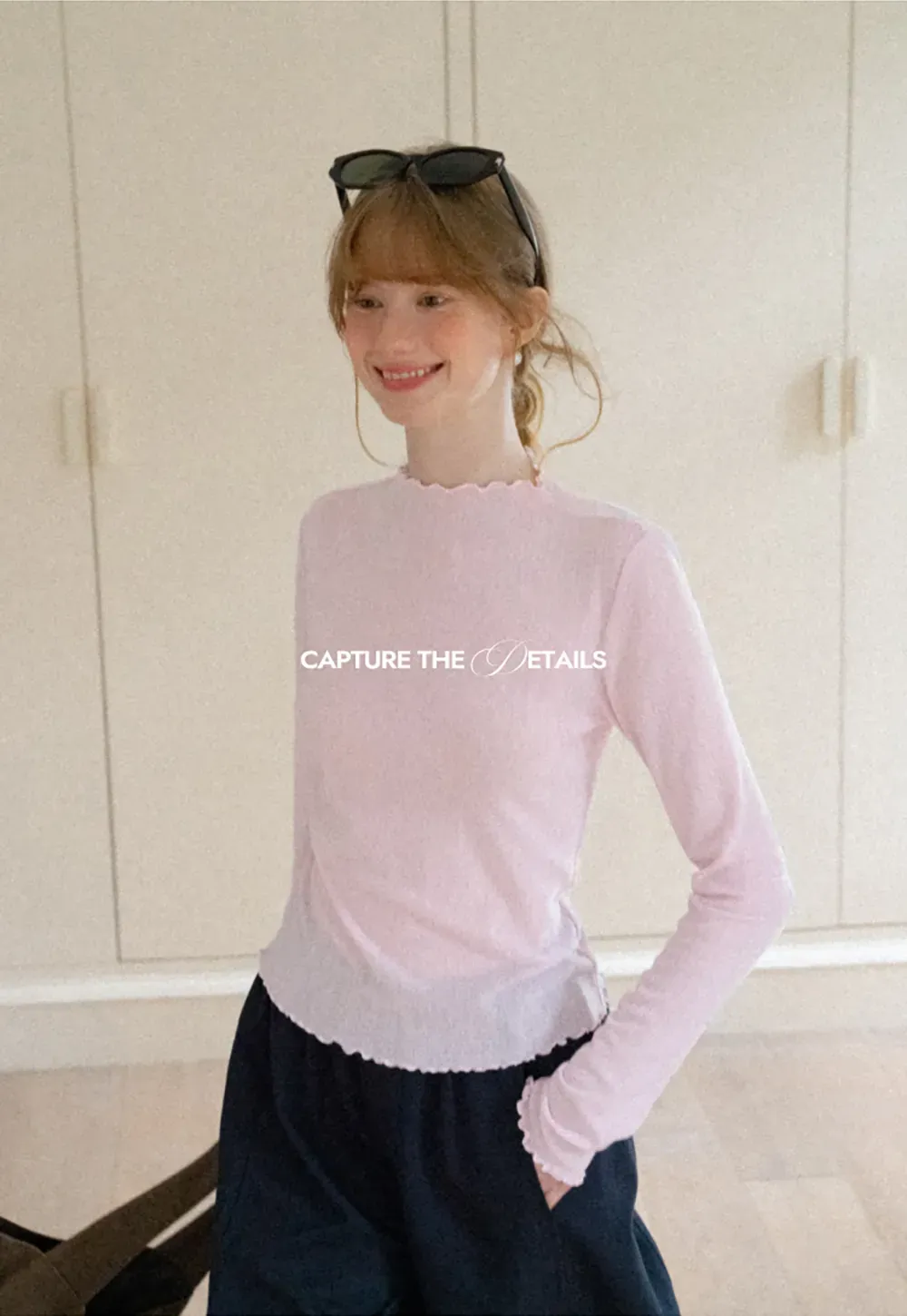Scalloped Hem Long Sleeve Knit Top