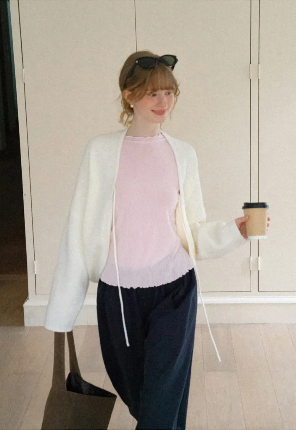 Scalloped Hem Long Sleeve Knit Top