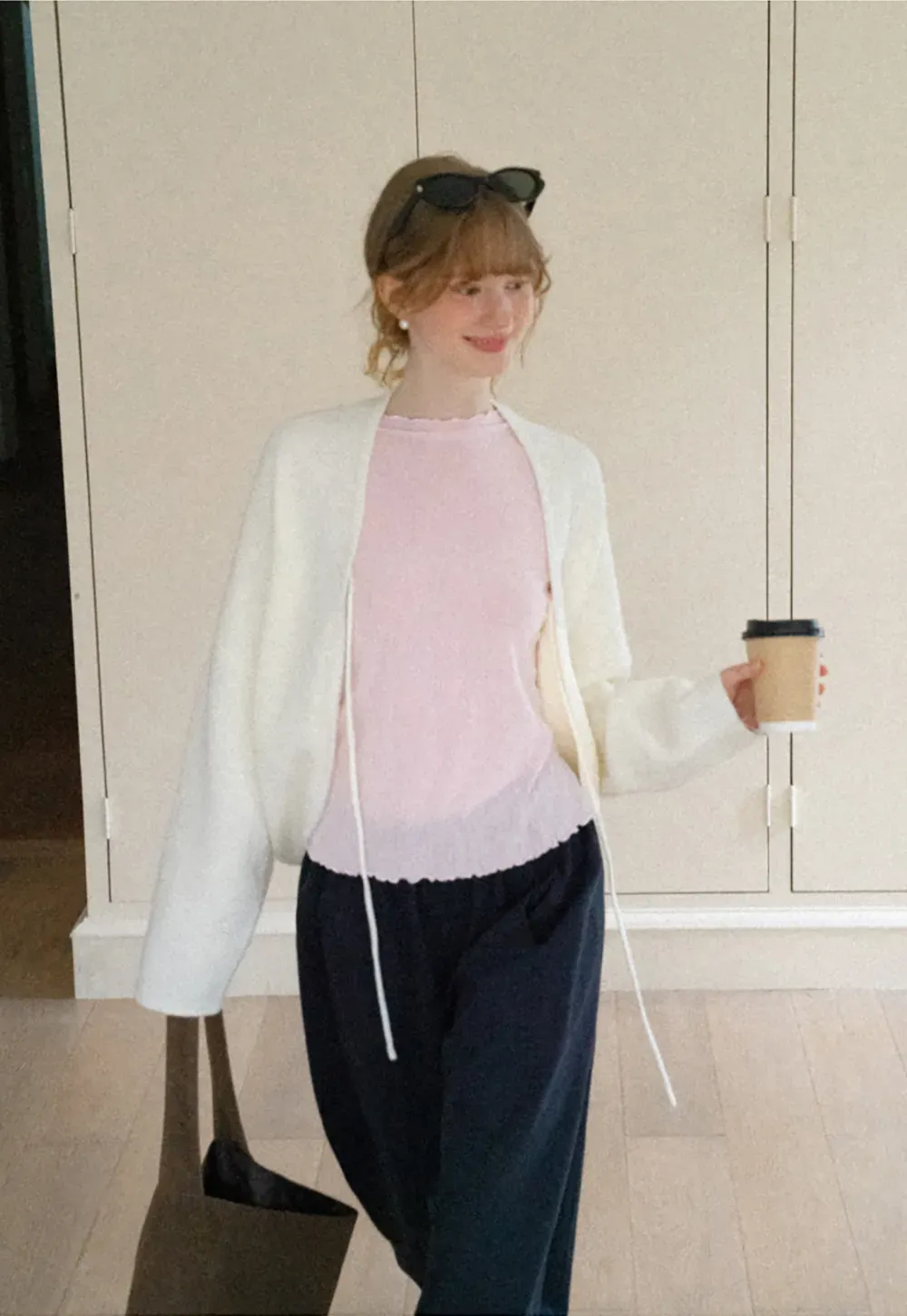 Scalloped Hem Long Sleeve Knit Top