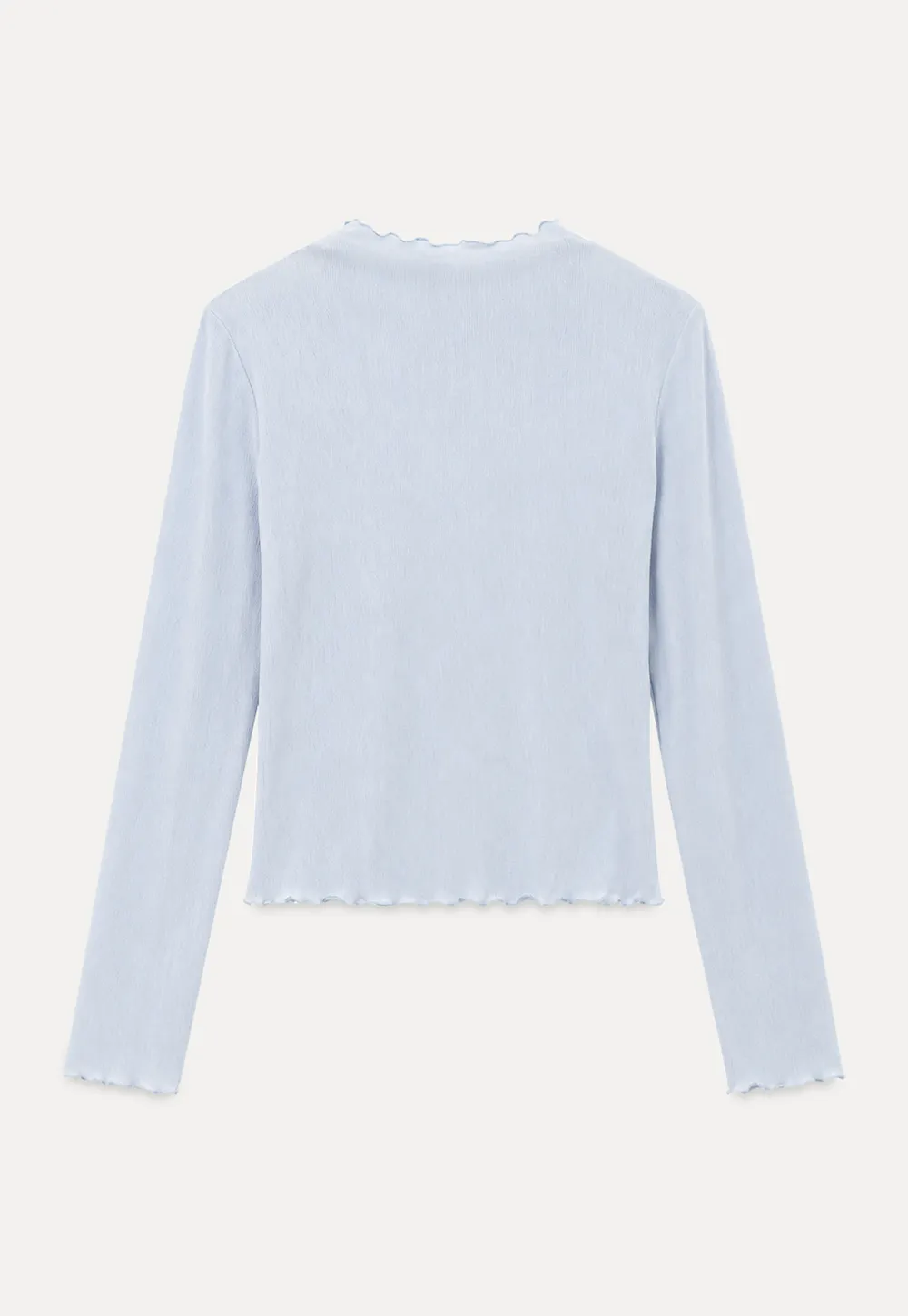 Scalloped Hem Long Sleeve Knit Top
