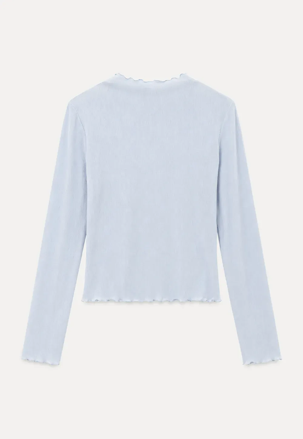 Scalloped Hem Long Sleeve Knit Top