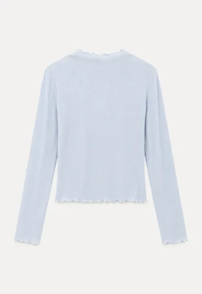 Scalloped Hem Long Sleeve Knit Top