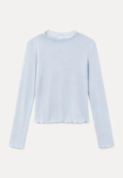 Scalloped Hem Long Sleeve Knit Top
