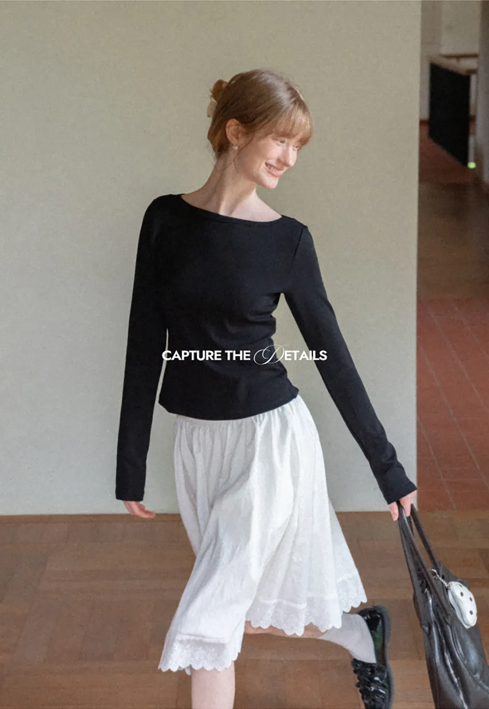Lace Back Cutout Long Sleeve Top