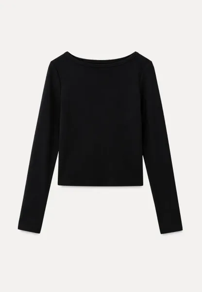 Lace Back Cutout Long Sleeve Top