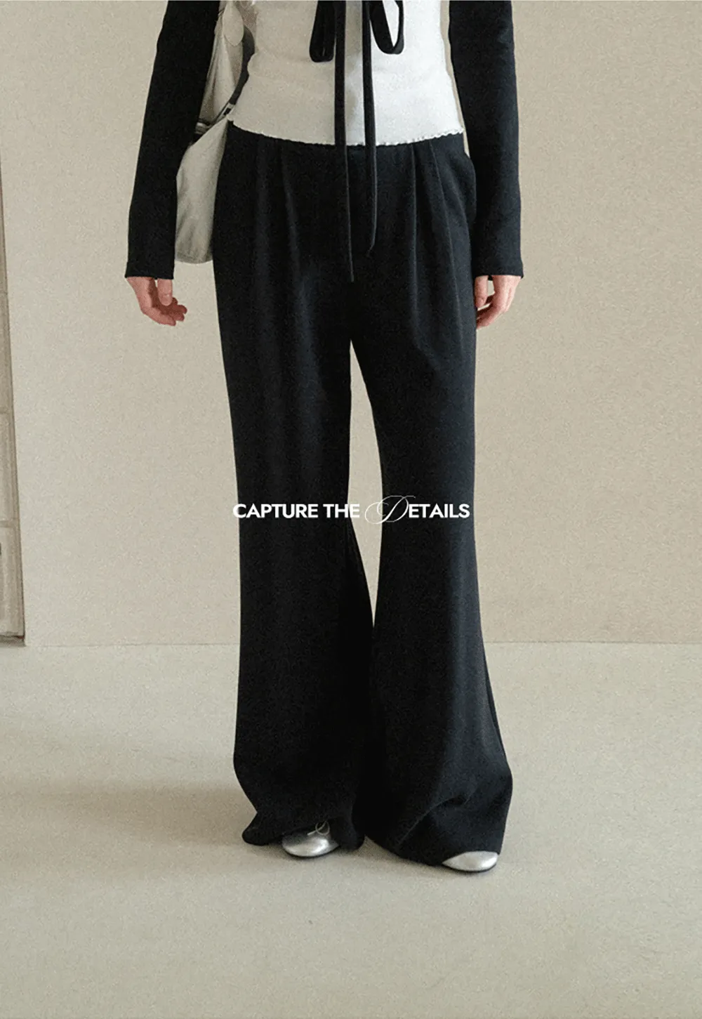 V Neck Tie Front Knit Top and Wide Leg Casual Pants