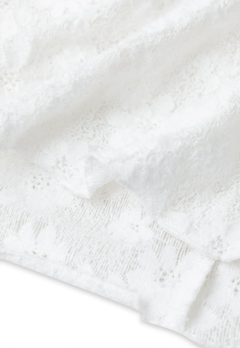 Lace Texture High Neck Long Sleeve Top