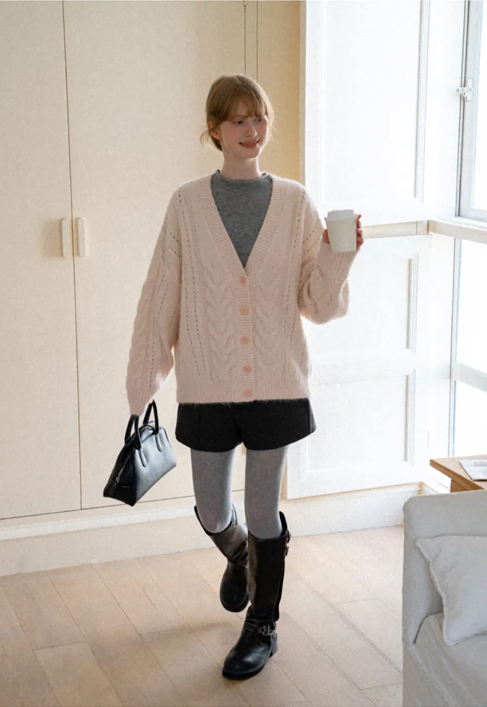 Lace Texture High Neck Long Sleeve Top