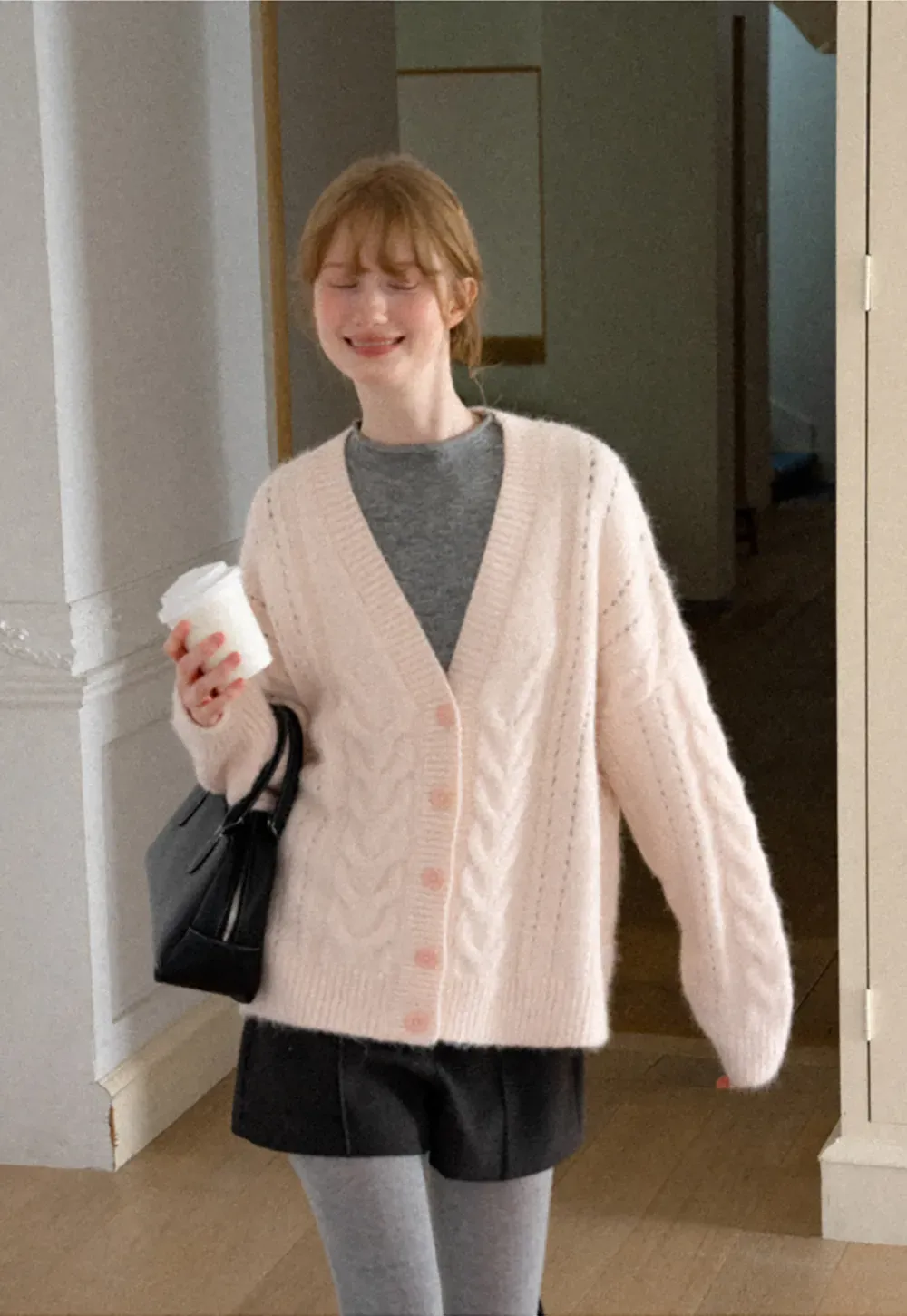 Lace Texture High Neck Long Sleeve Top