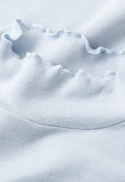 Cowl Neck Layered Top with Lace Hem Tshirt