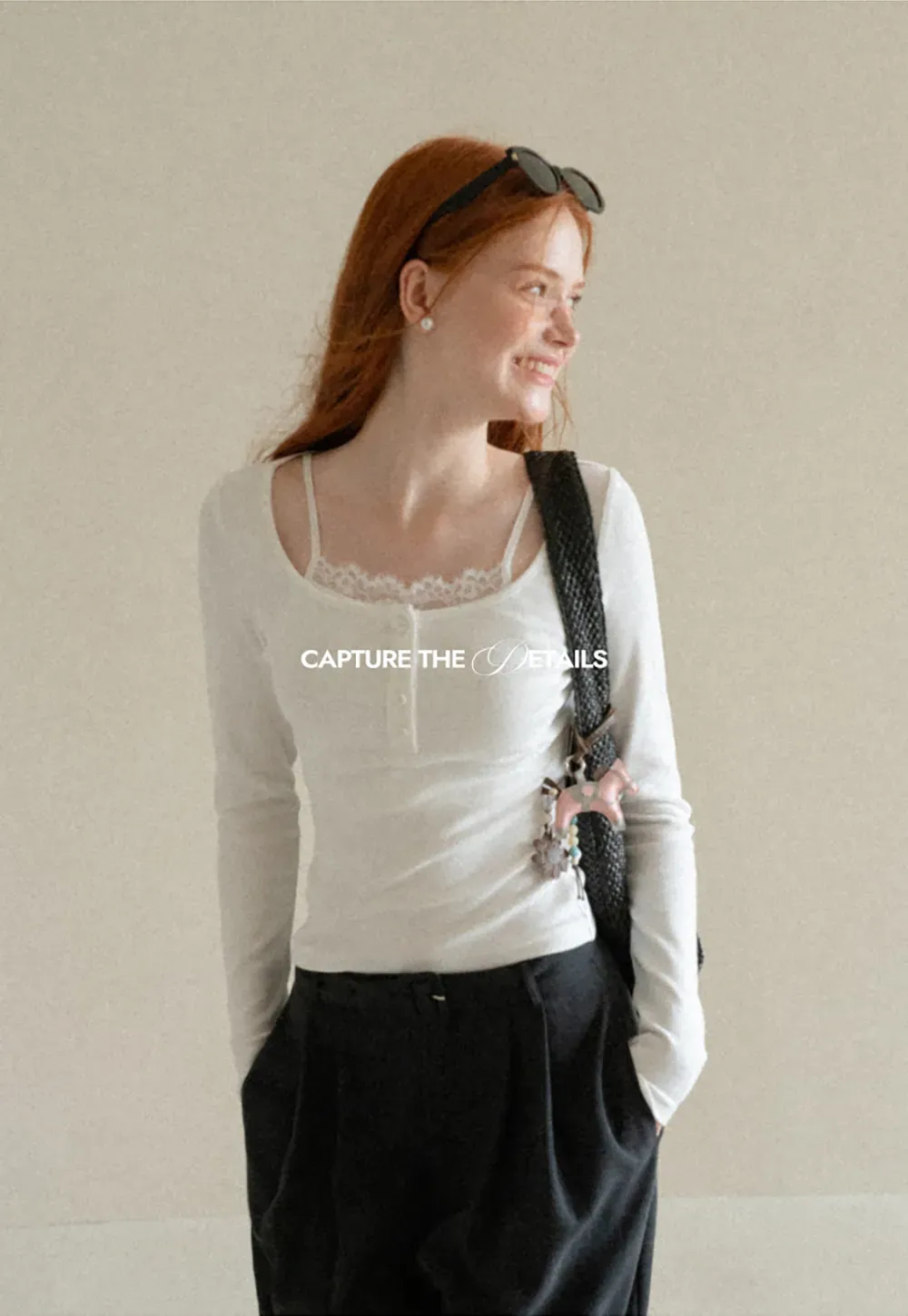 Lace Trim Square Neck Long Sleeve Knit Top
