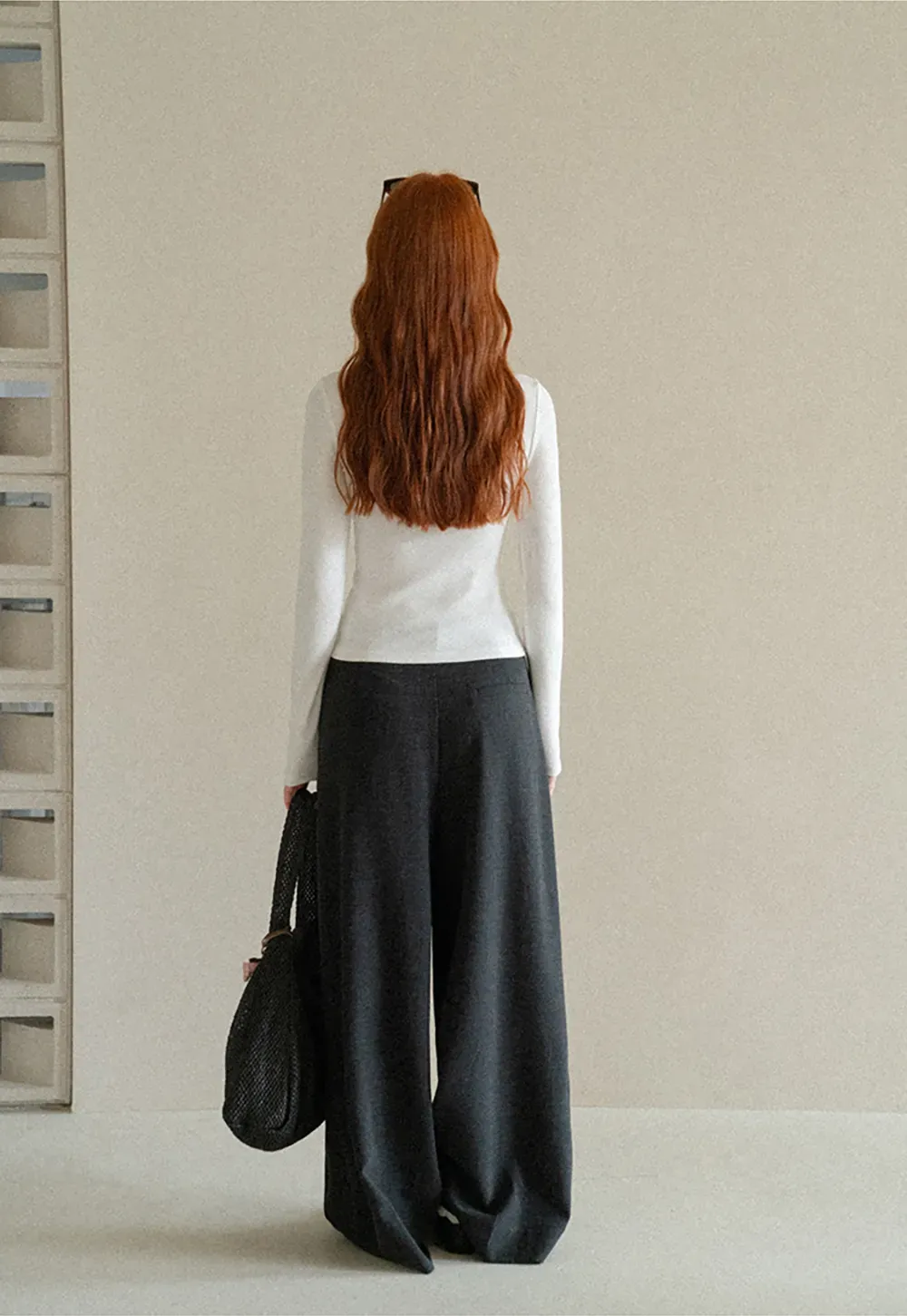 Lace Trim Square Neck Long Sleeve Knit Top