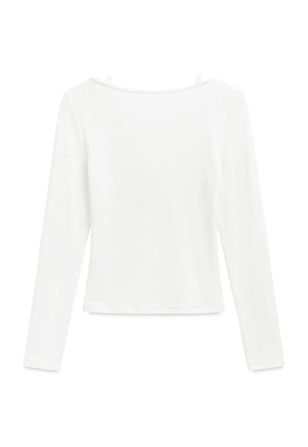 Lace Trim Square Neck Long Sleeve Knit Top