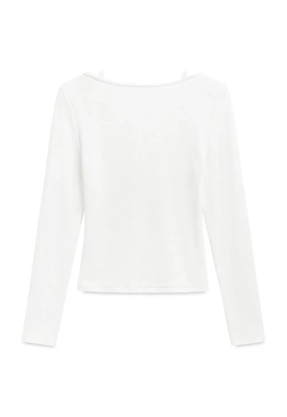 Lace Trim Square Neck Long Sleeve Knit Top