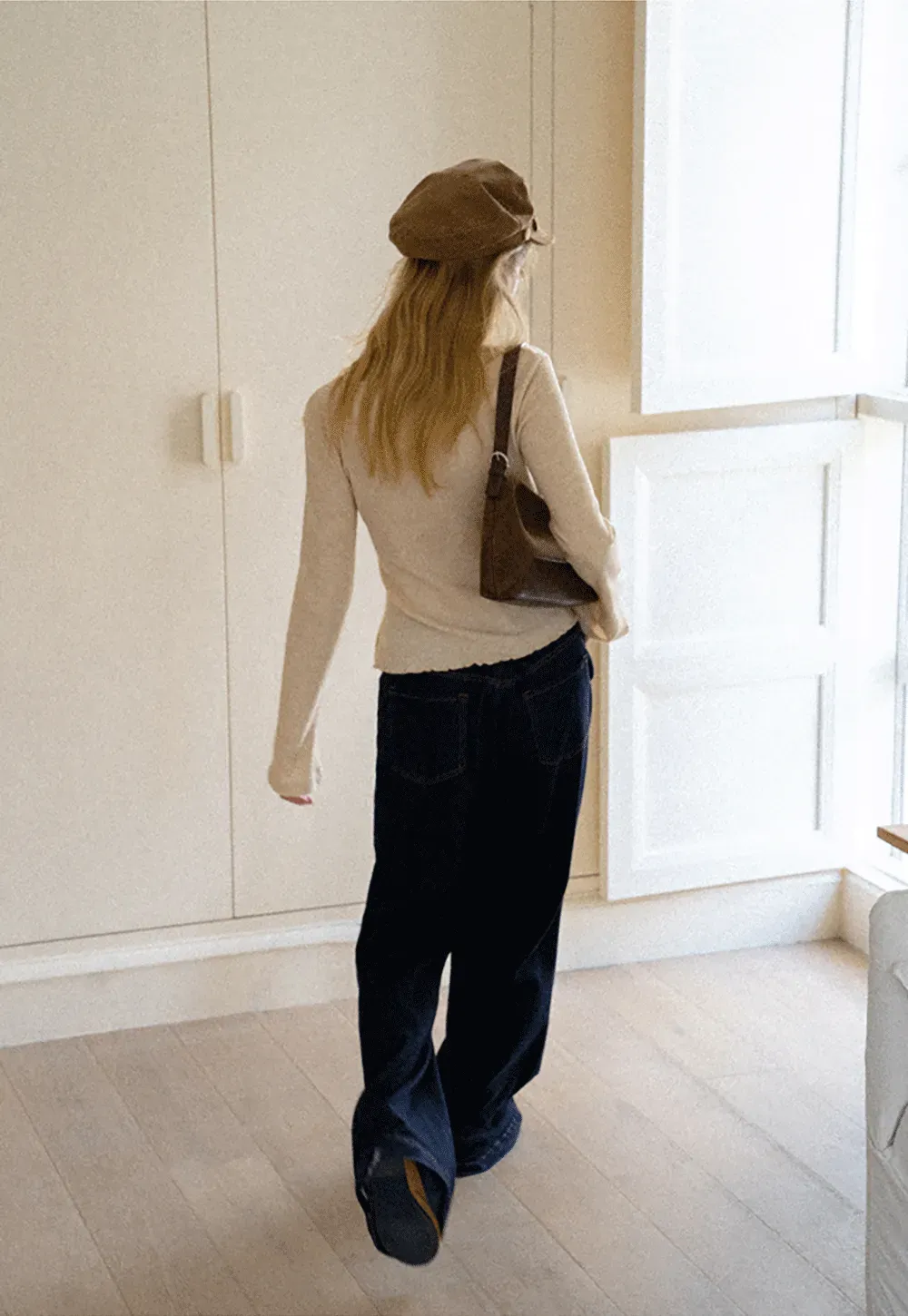 Asymmetrical Hem Knit Cardigan with Floral Buttons