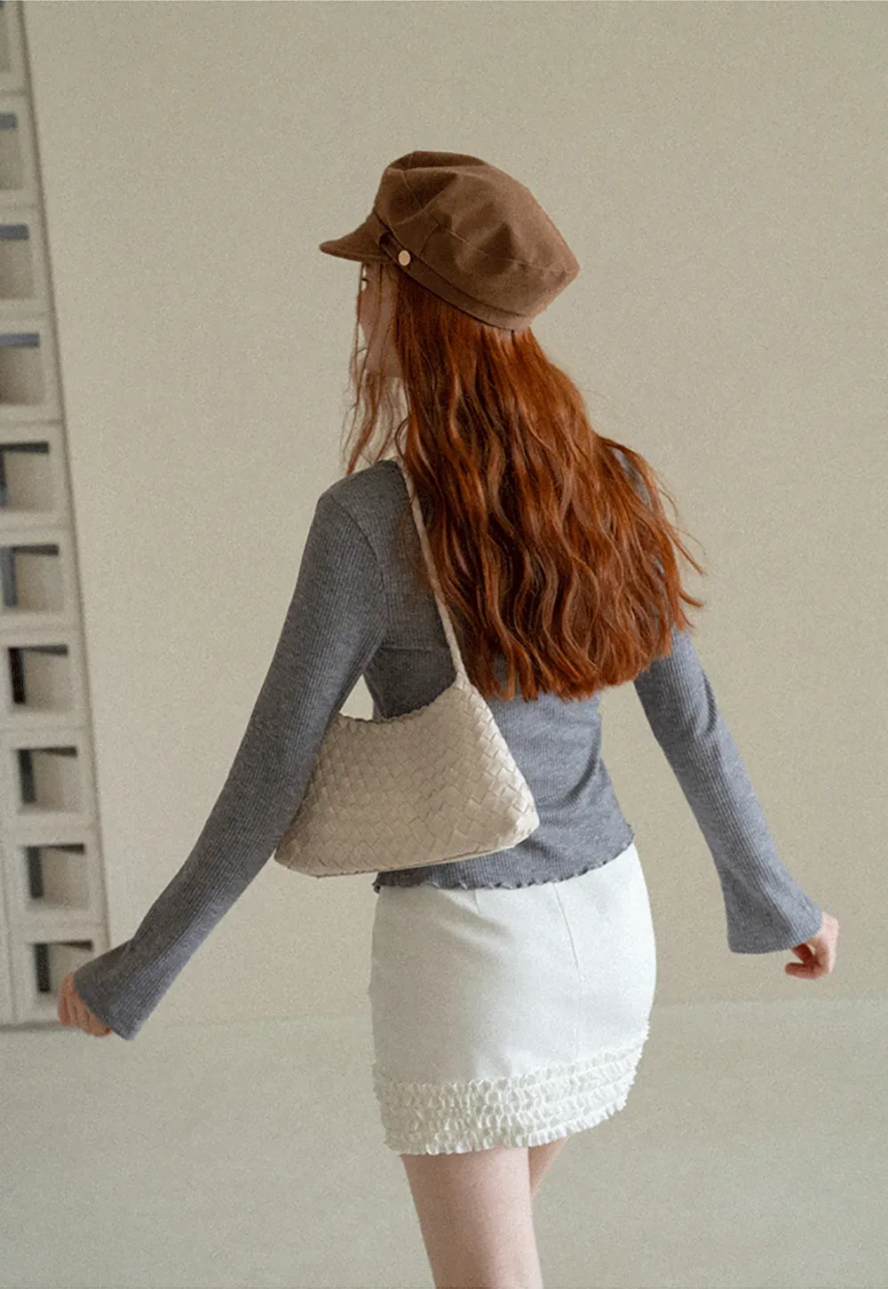 Asymmetrical Hem Knit Cardigan with Floral Buttons