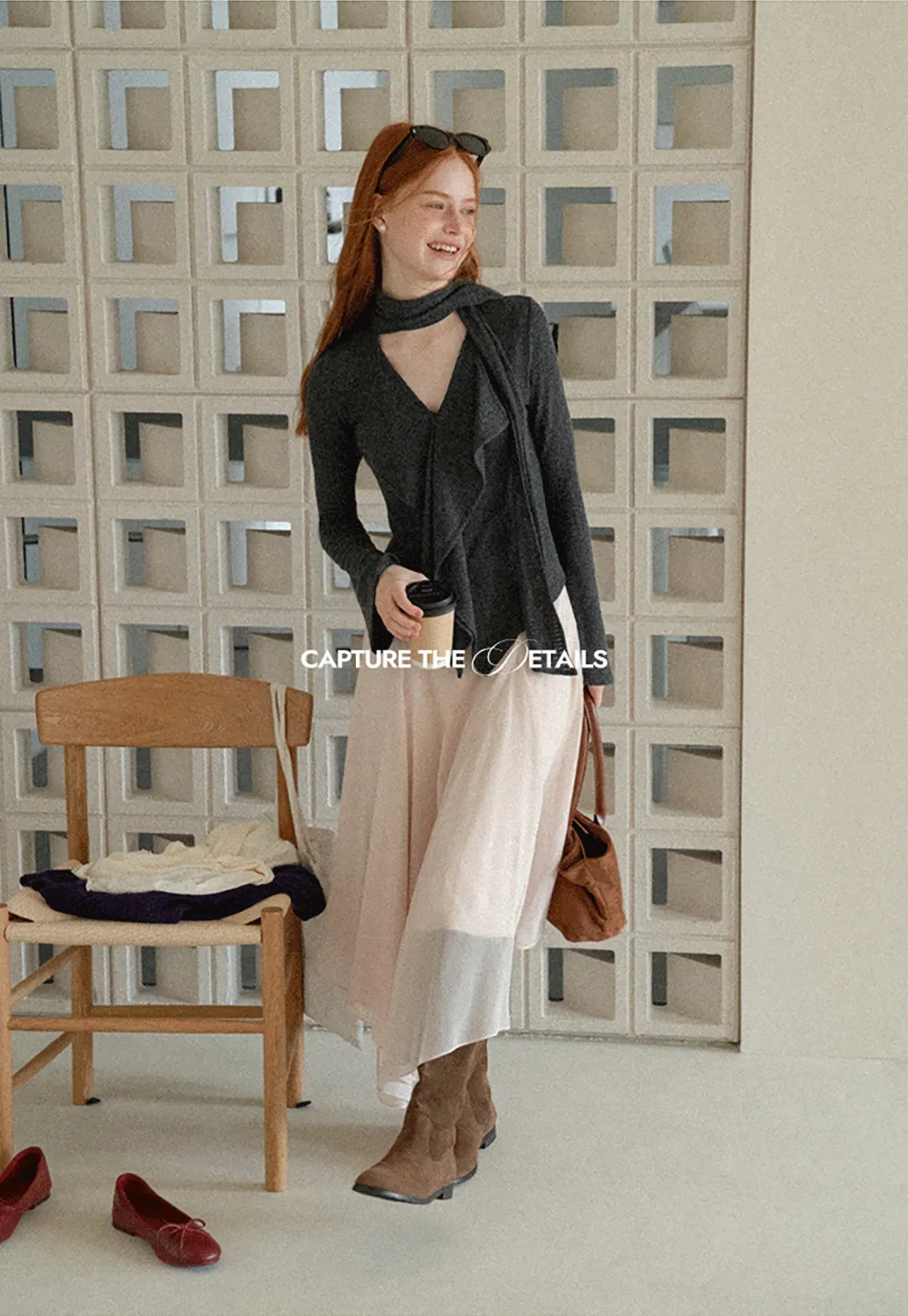 Asymmetrical Wrap Front Ribbed Knit Top