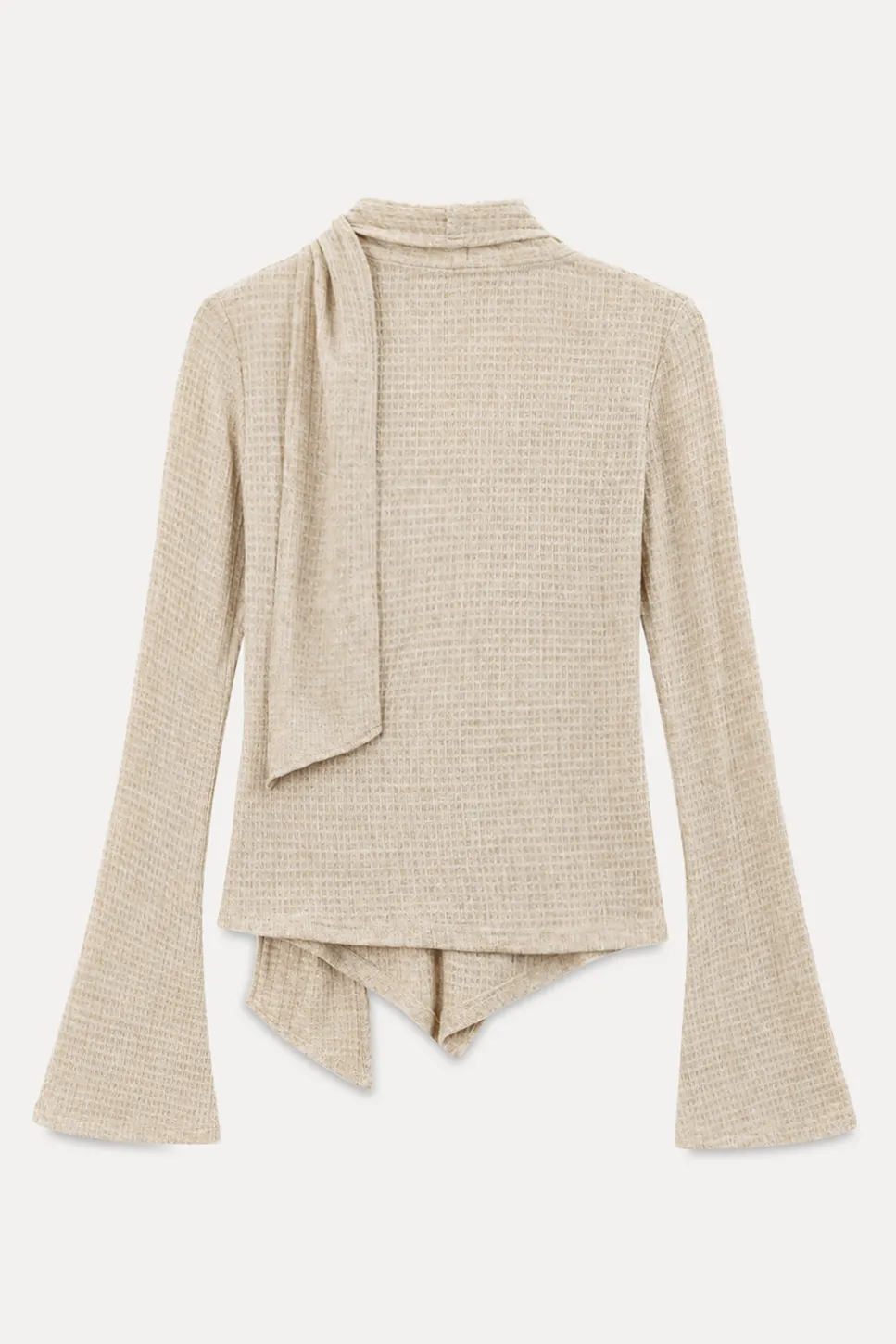 Asymmetrical Wrap Front Ribbed Knit Top