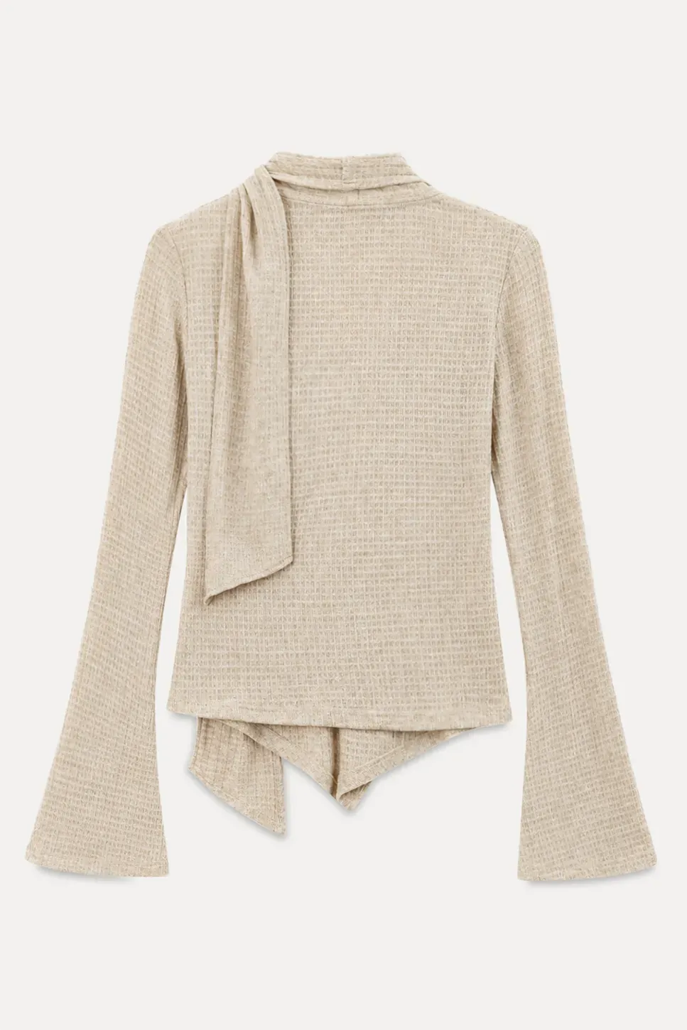Asymmetrical Wrap Front Ribbed Knit Top