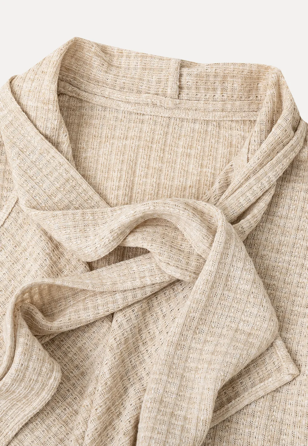 Asymmetrical Wrap Front Ribbed Knit Top