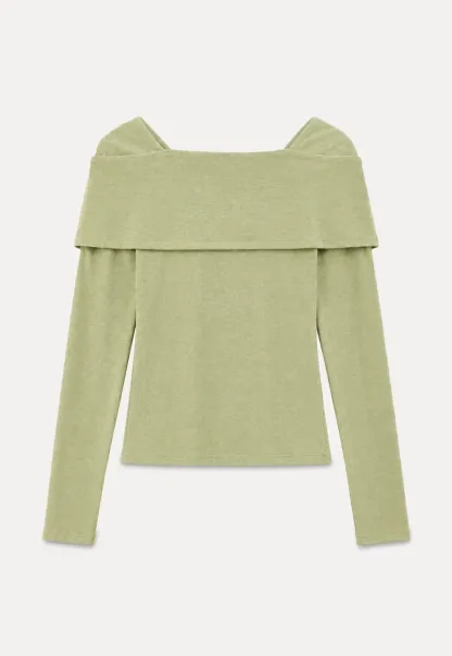 Bow Neck Long Sleeve Knit Top