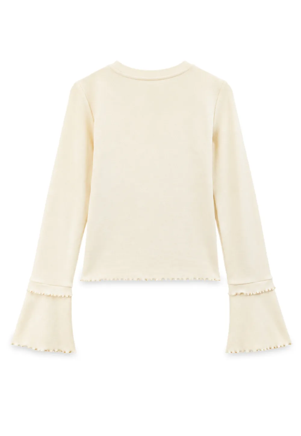 Scalloped Hem Long Sleeve Knit Top