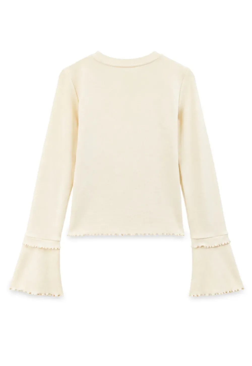 Scalloped Hem Long Sleeve Knit Top