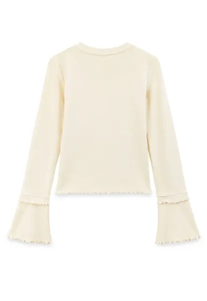 Scalloped Hem Long Sleeve Knit Top