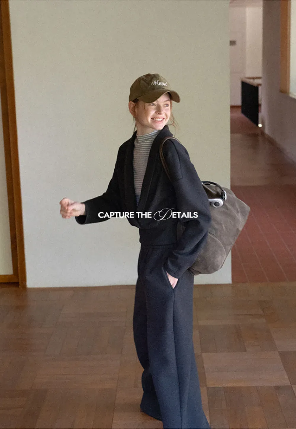 Cropped Open Front Cardigan and Wide Leg Drawstring Pants