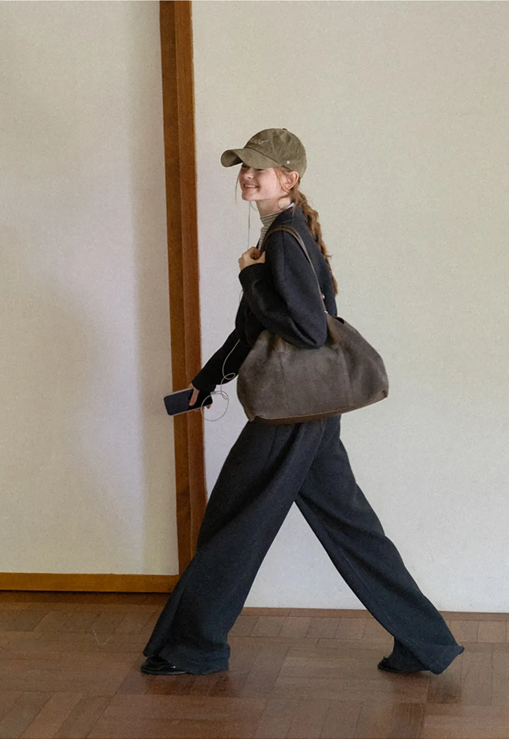 Cropped Open Front Cardigan and Wide Leg Drawstring Pants