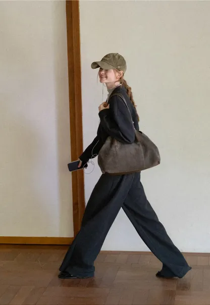 Cropped Open Front Cardigan and Wide Leg Drawstring Pants