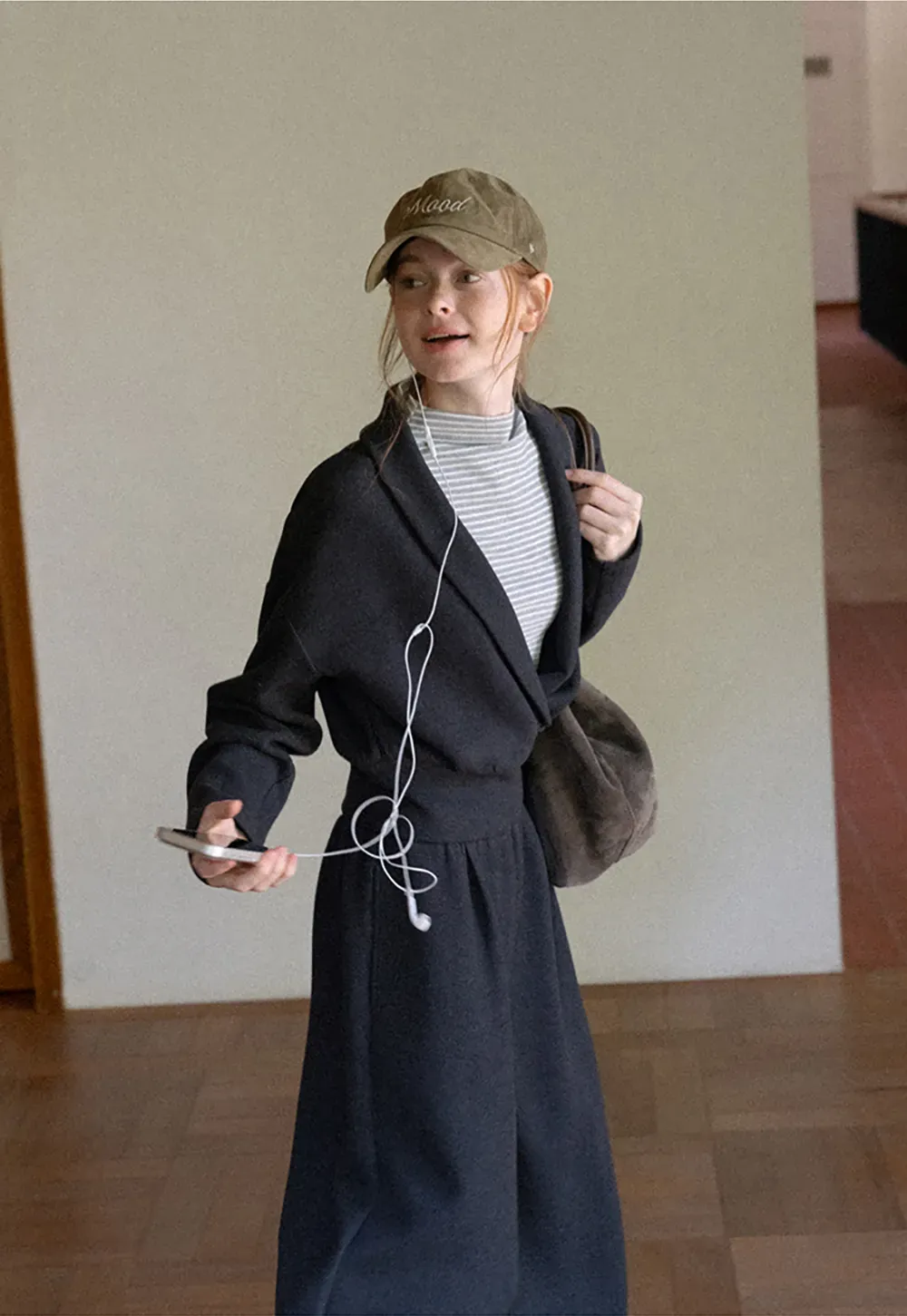 Cropped Open Front Cardigan and Wide Leg Drawstring Pants