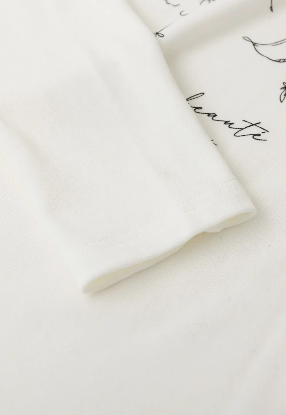 Ballet Sketch Print Long Sleeve Crew Neck T Shirt