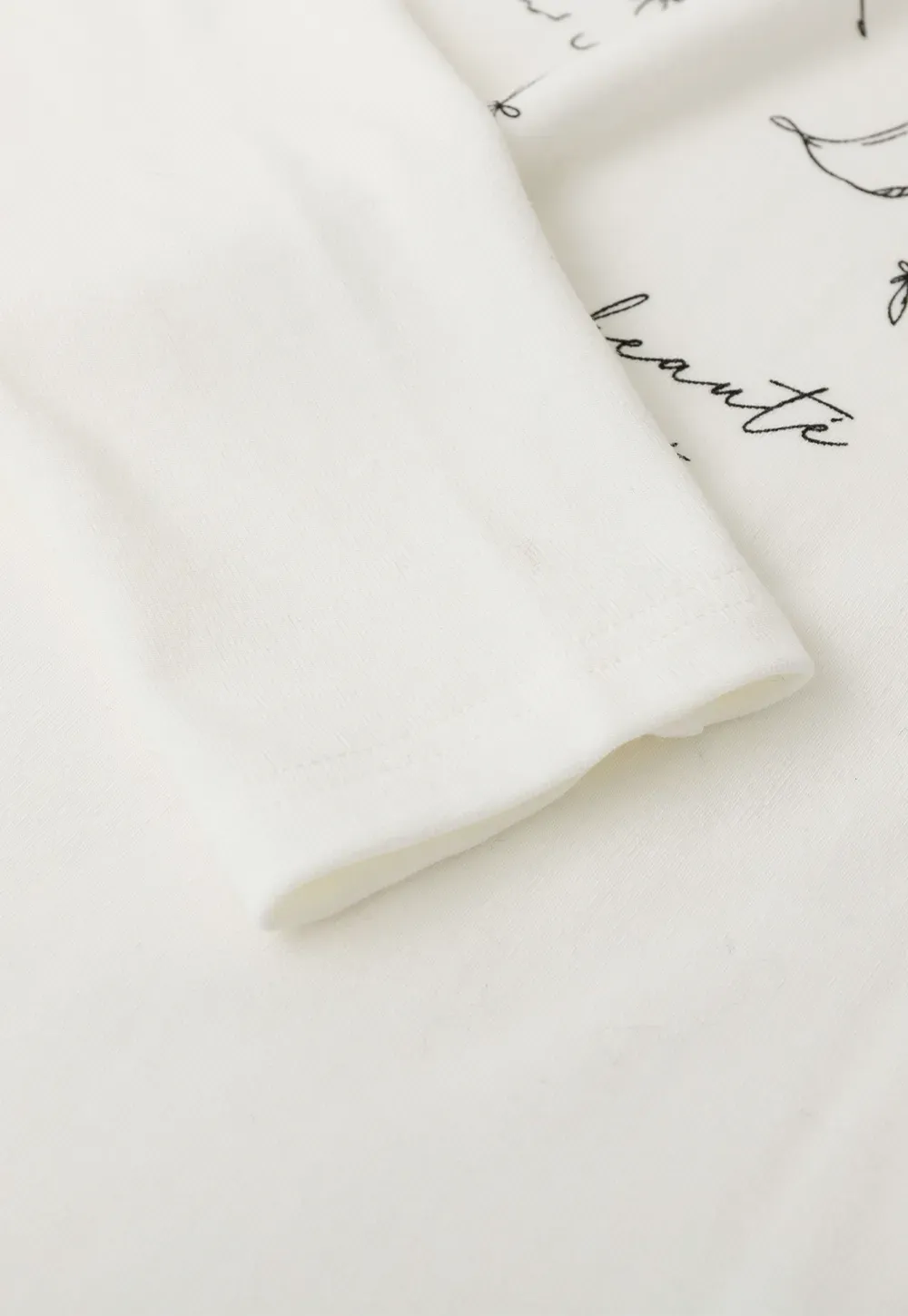 Ballet Sketch Print Long Sleeve Crew Neck T Shirt