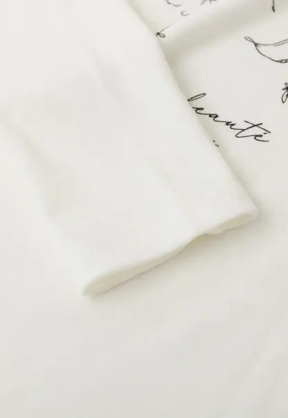 Ballet Sketch Print Long Sleeve Crew Neck T Shirt