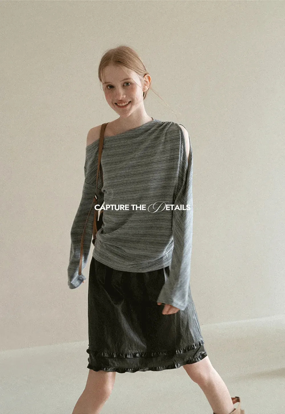 Asymmetrical One Shoulder Ribbed Knit T Shirt
