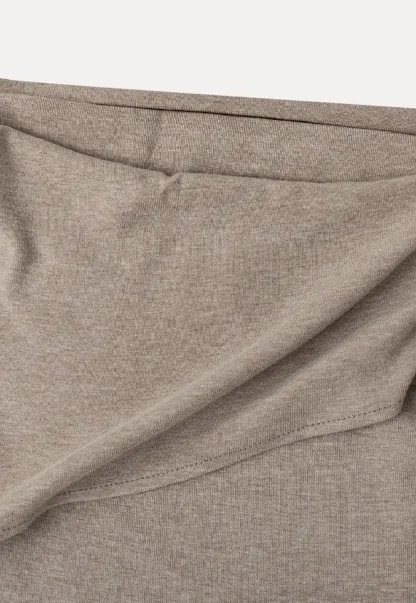 Asymmetrical Draped Shoulder Long Sleeve Top