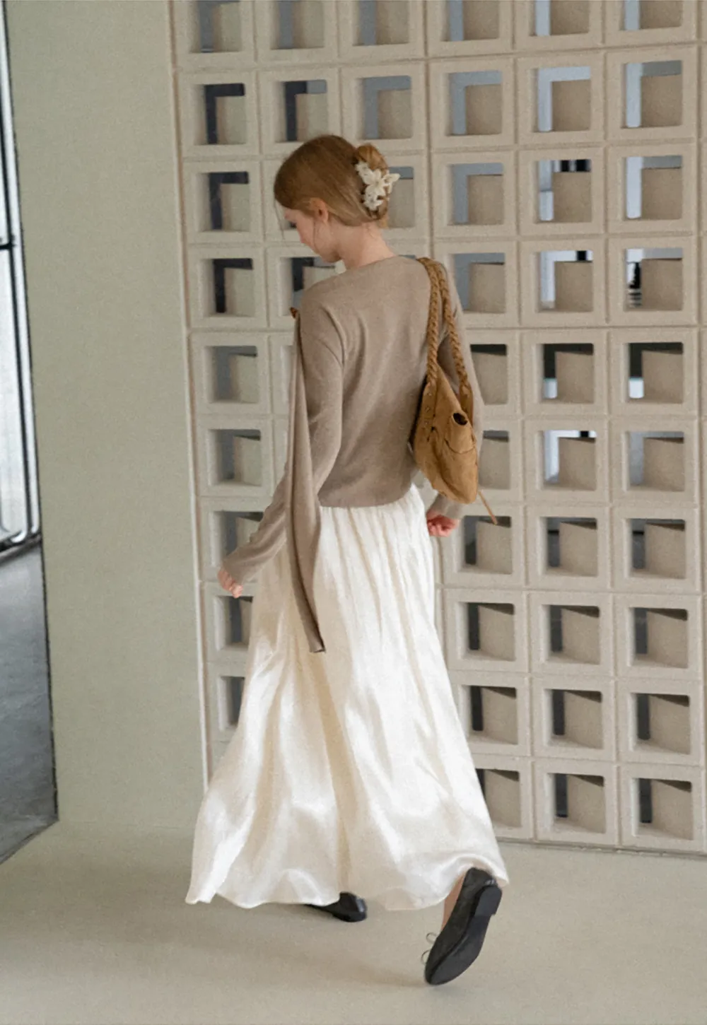 Asymmetrical Draped Shoulder Long Sleeve Top