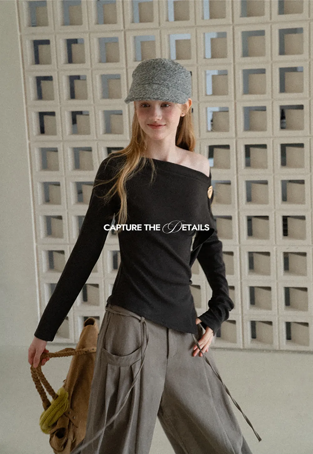 Asymmetrical Draped Shoulder Long Sleeve Top