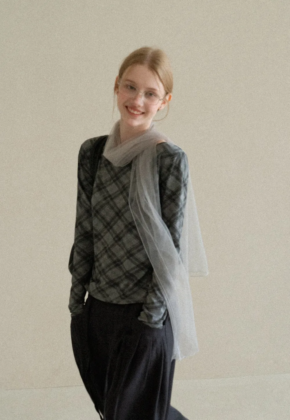 Plaid Pattern Long Sleeve Tshirt
