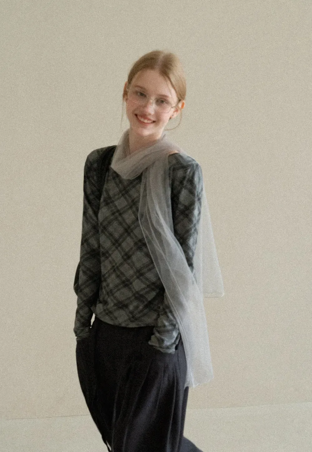 Plaid Pattern Long Sleeve Tshirt