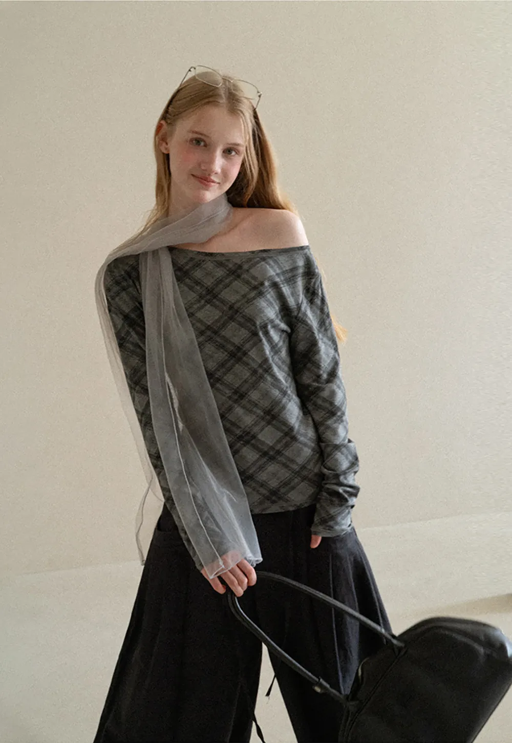 Plaid Pattern Long Sleeve Tshirt