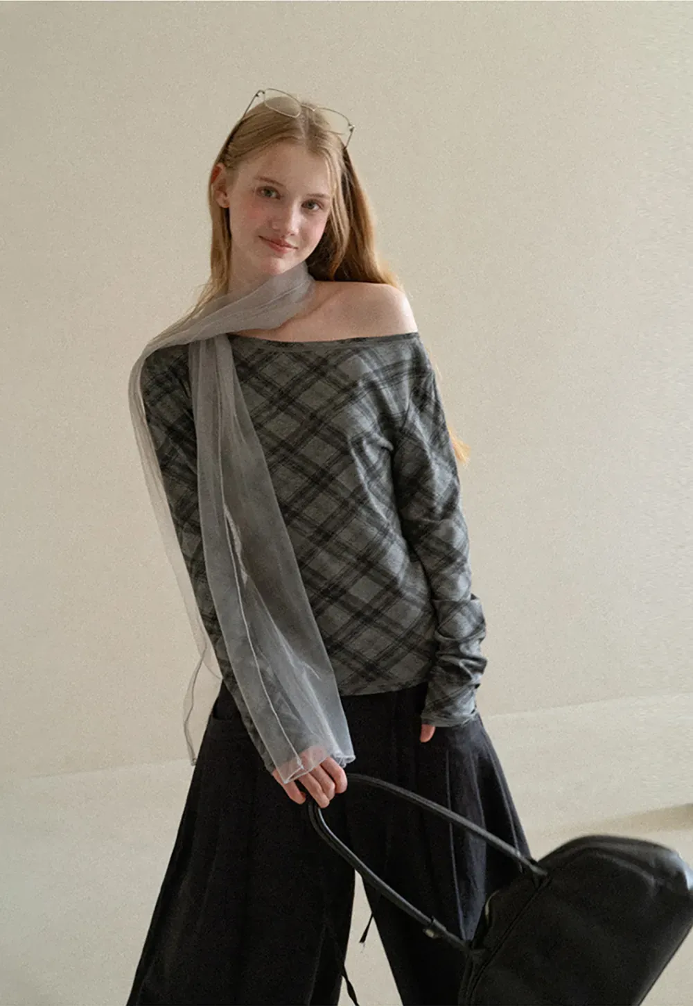 Plaid Pattern Long Sleeve Tshirt