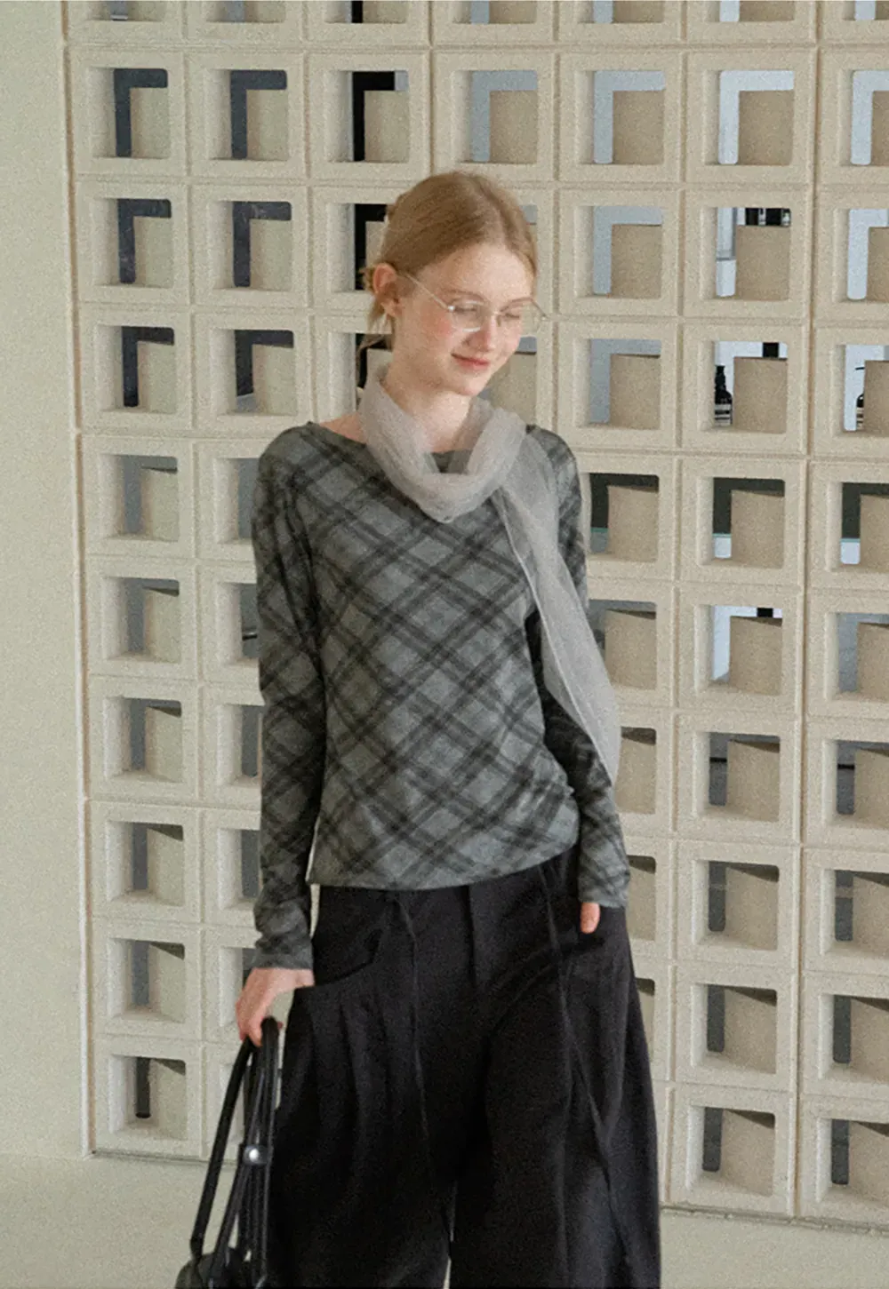 Plaid Pattern Long Sleeve Tshirt