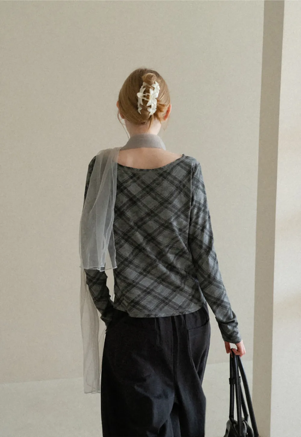 Plaid Pattern Long Sleeve Tshirt