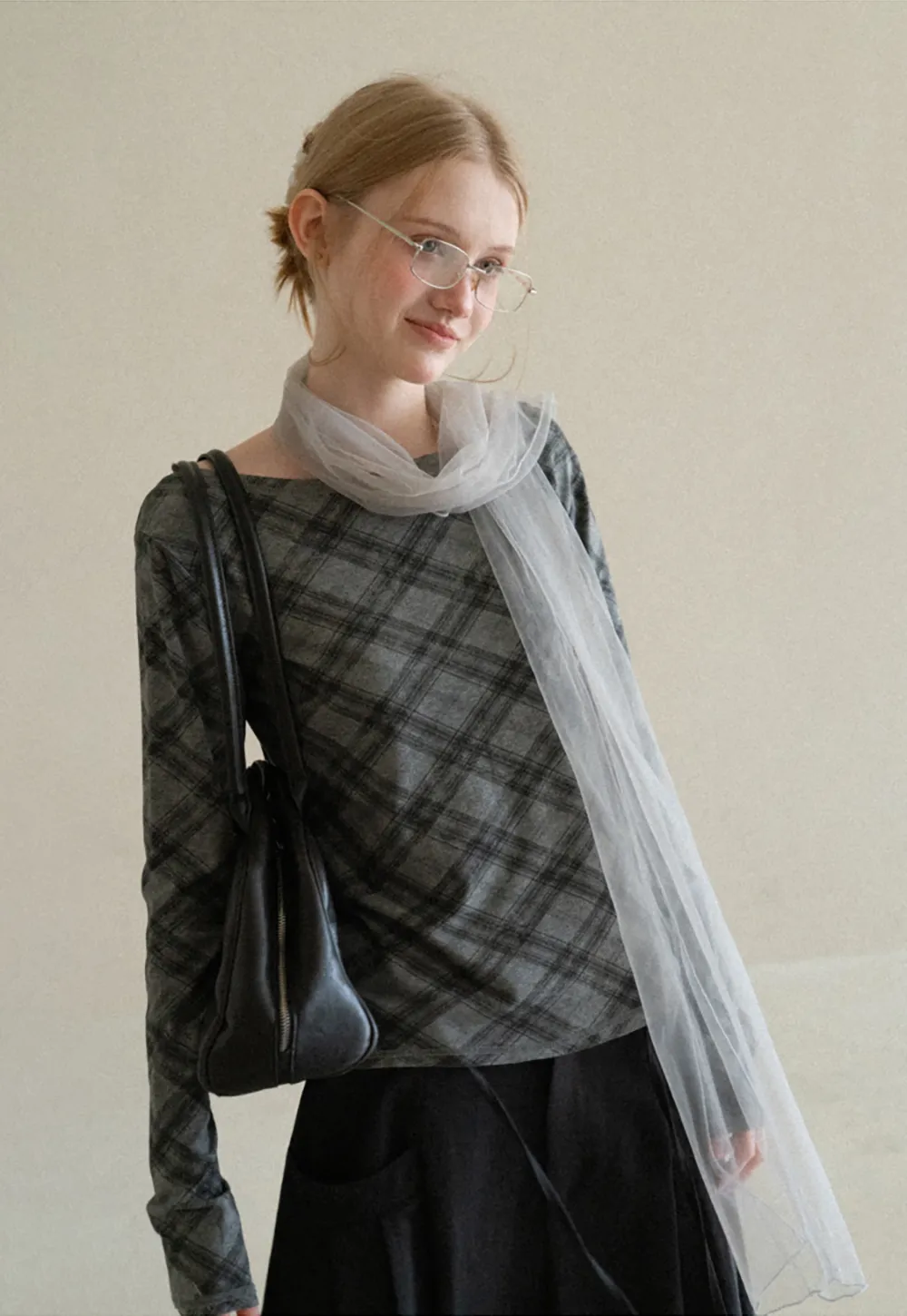 Plaid Pattern Long Sleeve Tshirt