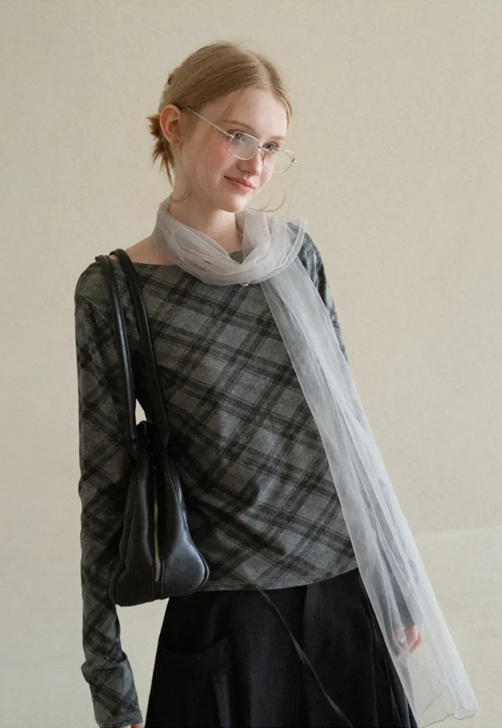 Plaid Pattern Long Sleeve Tshirt