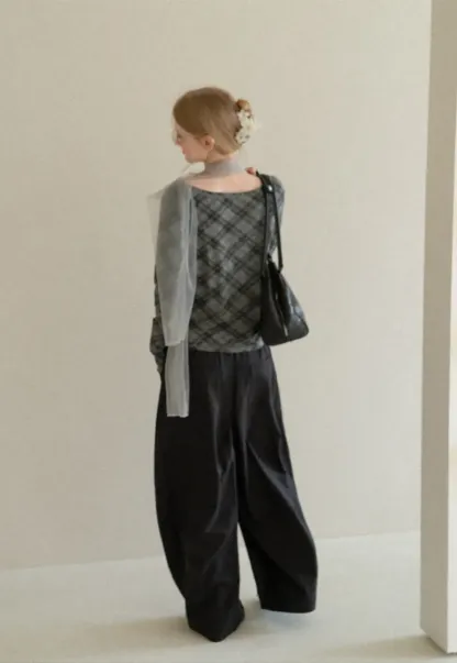 Plaid Pattern Long Sleeve Tshirt