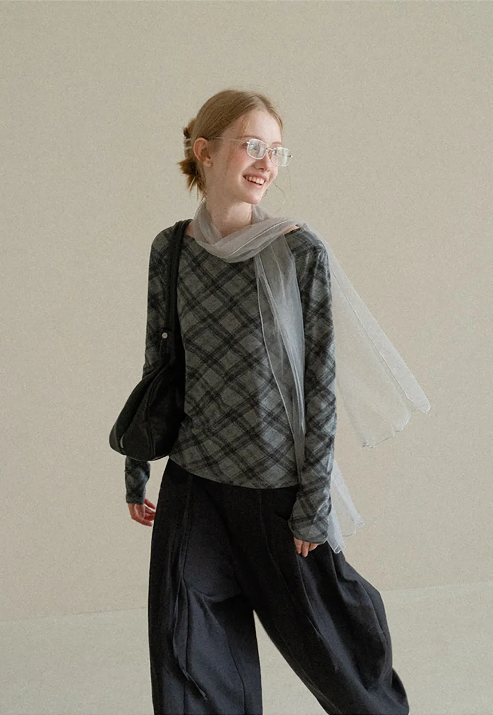 Plaid Pattern Long Sleeve Tshirt